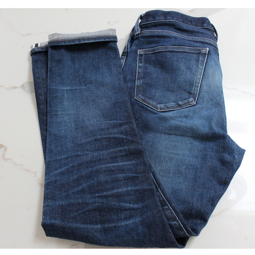 Uniqlo Selvedge Jeans Slim Fit Dark Wash Stretch Denim Size 32